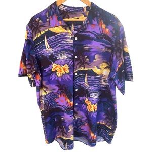 Design In Italy Men’s Hawaiian Resort Wear Button Down Shirt